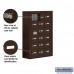 Salsbury Cell Phone Storage Locker - with Front Access Panel - 6 Door High Unit (8 Inch Deep Compartments) - 18 A Doors (17 usable) - Bronze - Surface Mounted - Master Keyed Locks